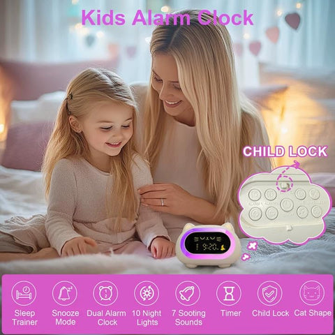 Honesorn kids clock displays wake time using a green light cue.