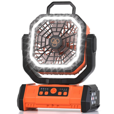 Honesorn portable fan showing 20000mAh battery for extended outdoor cooling