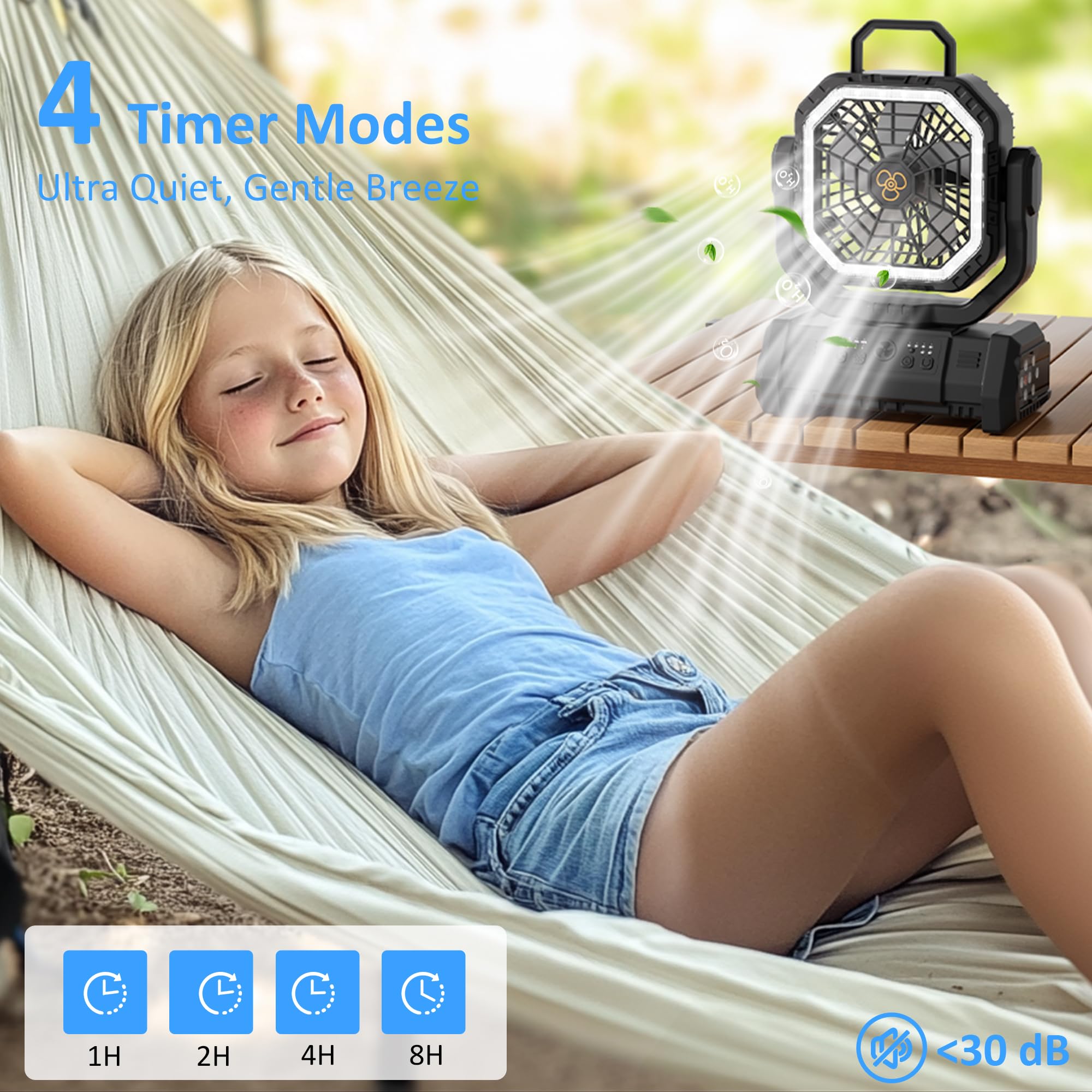 Honesorn portable fan with 270-degree pivot for flexible placement.