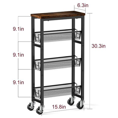 Honest Outfitters Slim Storage Cart metal frame ensures lasting stability in busy spaces
