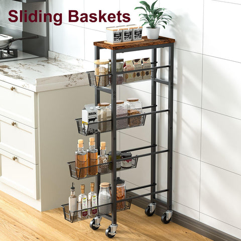 Honest Outfitters Slim Storage Cart fits narrow spaces for versatile organization