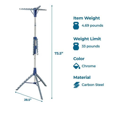 Honey-Can-Do rack with 30-garment capacity ideal for full loads without crowding