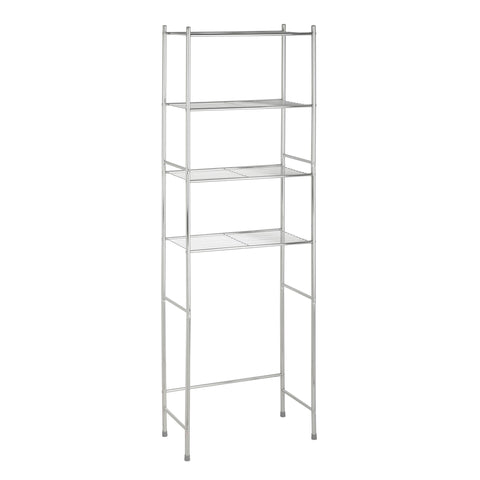 Honey-Can-Do 4-Tier over-the-toilet shelf front view showing compact storage.