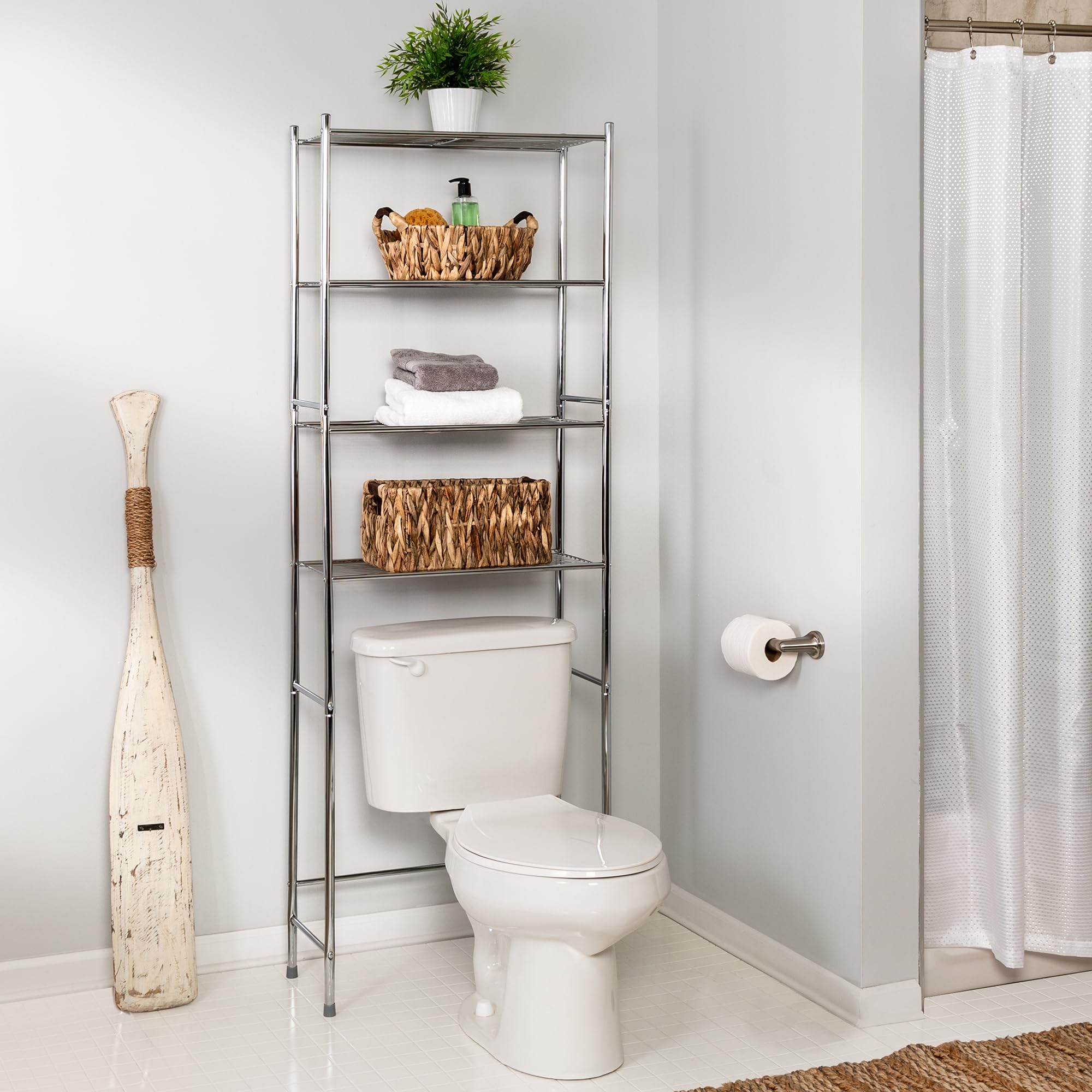Side view of Honey-Can-Do shelf highlighting sturdy steel construction.