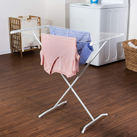 Honey-Can-Do drying rack folded for compact storage in small spaces
