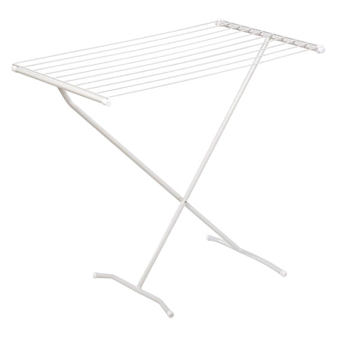 Honey-Can-Do collapsible drying rack front view with sturdy X-frame for daily laundry