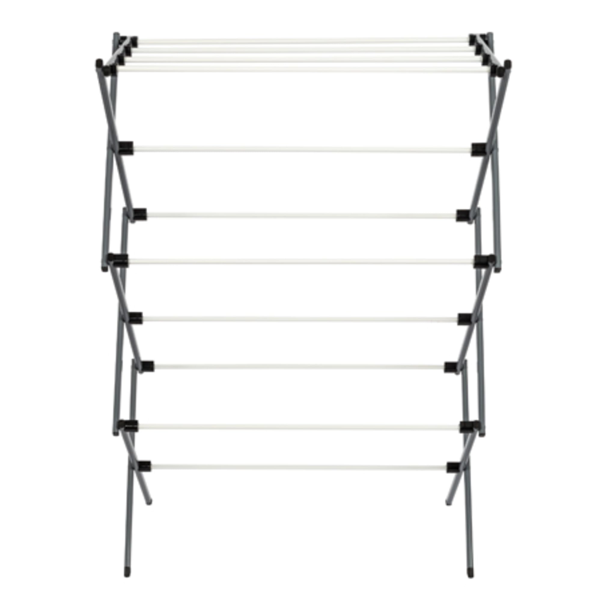 Honey-Can-Do deluxe rack with clothes draped for air-drying