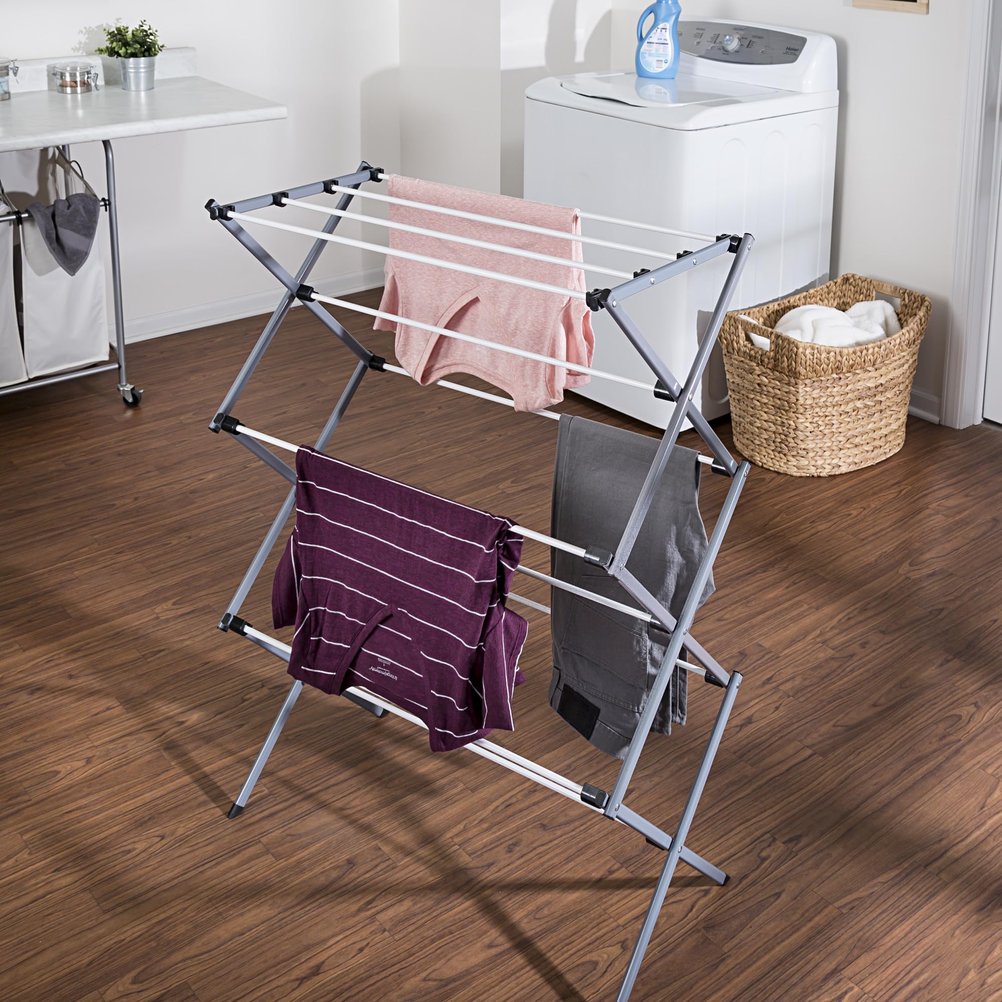 Honey-Can-Do deluxe drying rack folded-flat for compact storage