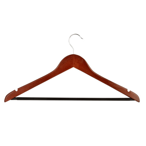 Honey-Can-Do No Slip cherry wood coat hangers, 24-pack, front view for organized closets.