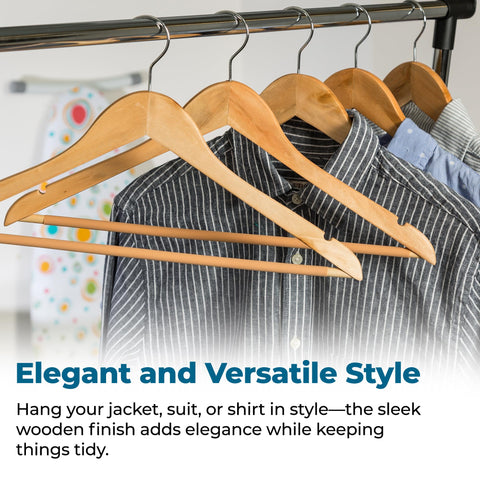 Honey-Can-Do non-slip grooved bar and contoured shoulders preserve garment shape.