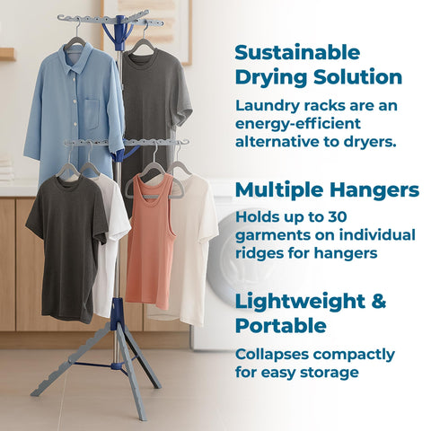 Indoor/outdoor use Honey-Can-Do drying rack placed on balcony for versatile drying
