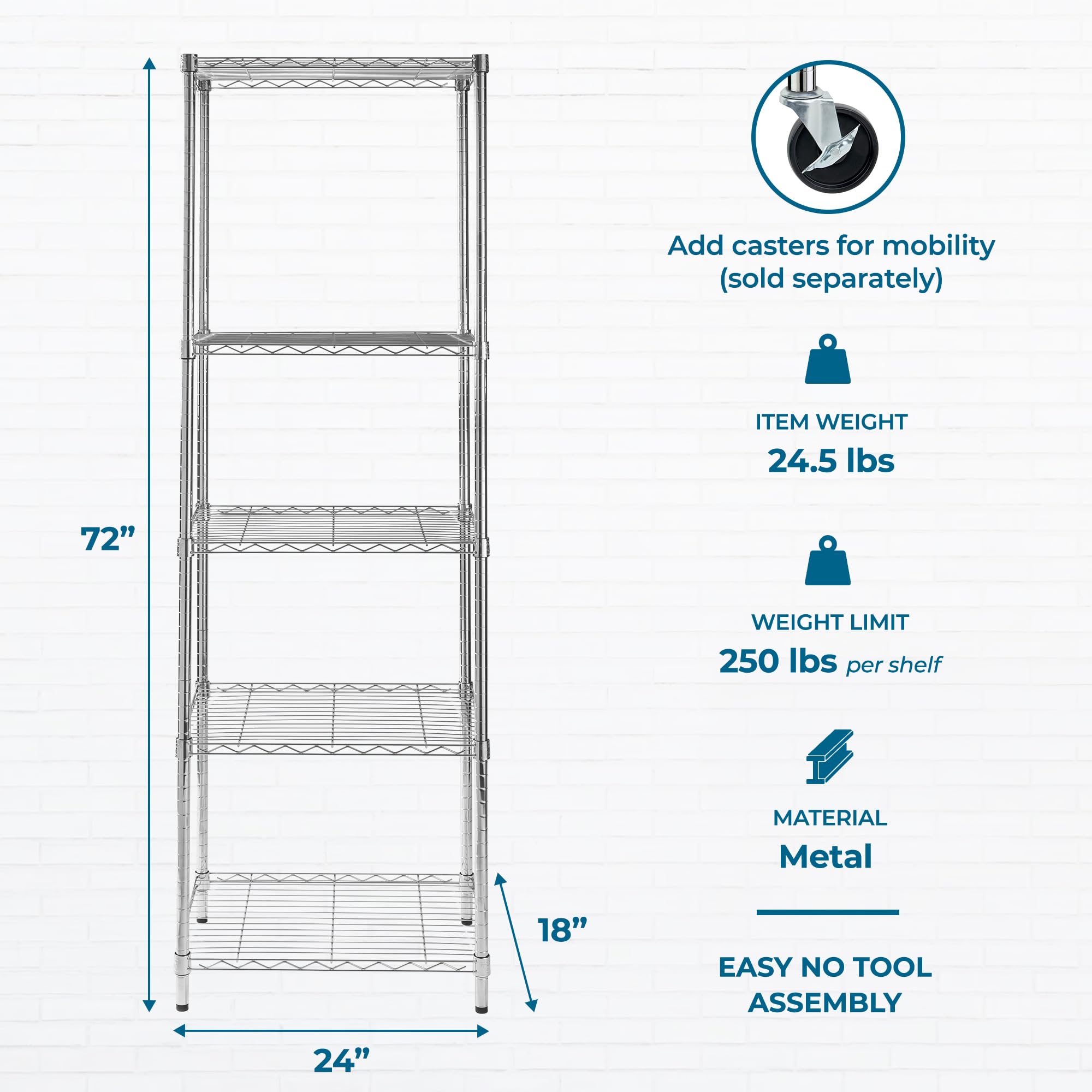 Honey-Can-Do shelving in pantry or garage enhances sturdy, accessible storage.