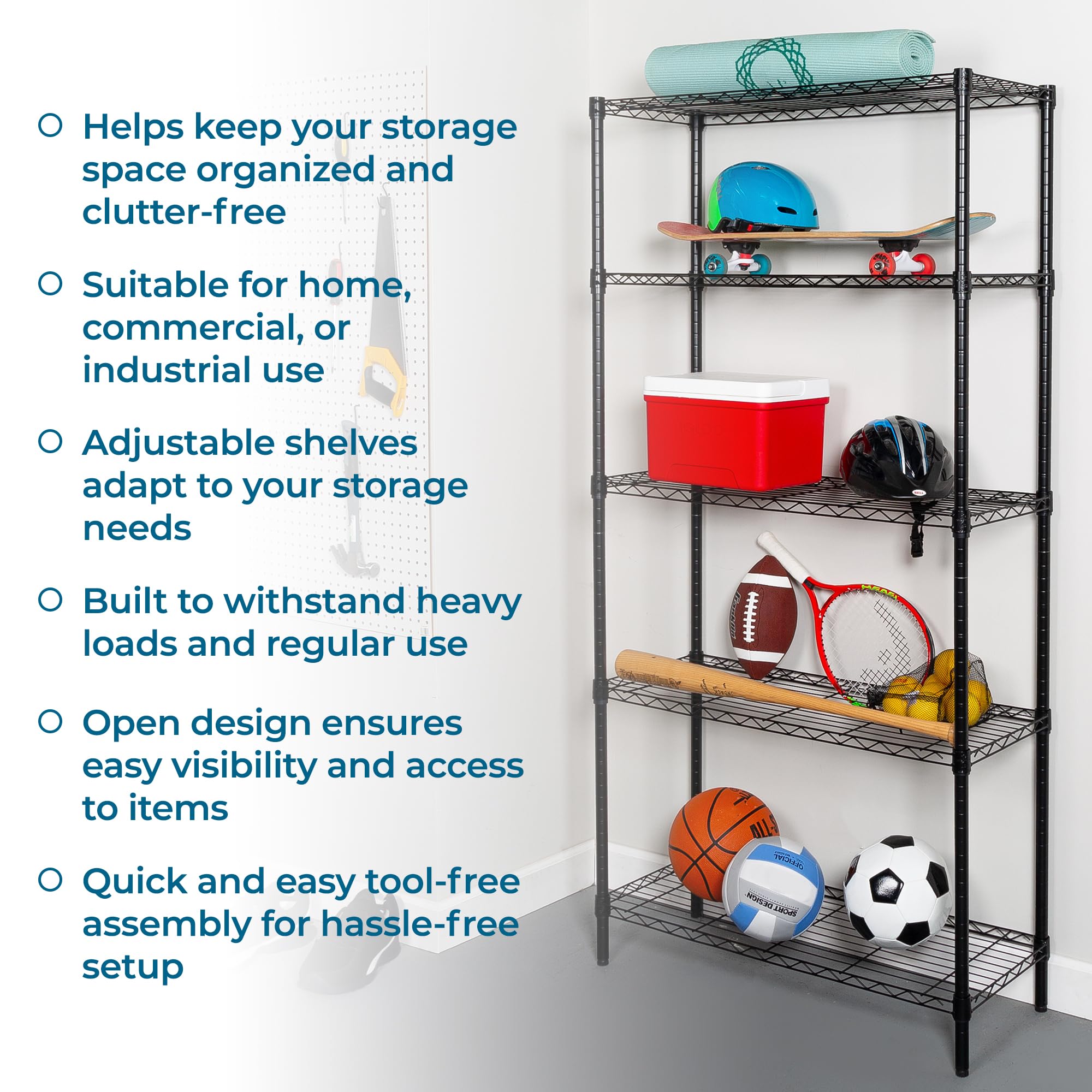 Honey-Can-Do rust-resistant black shelves for durable storage