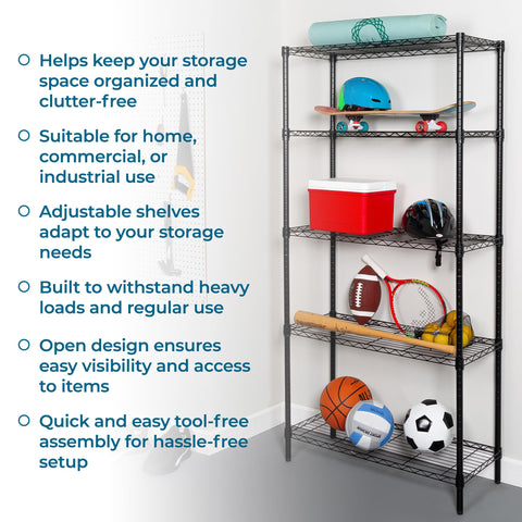 Honey-Can-Do rust-resistant black shelves for durable storage