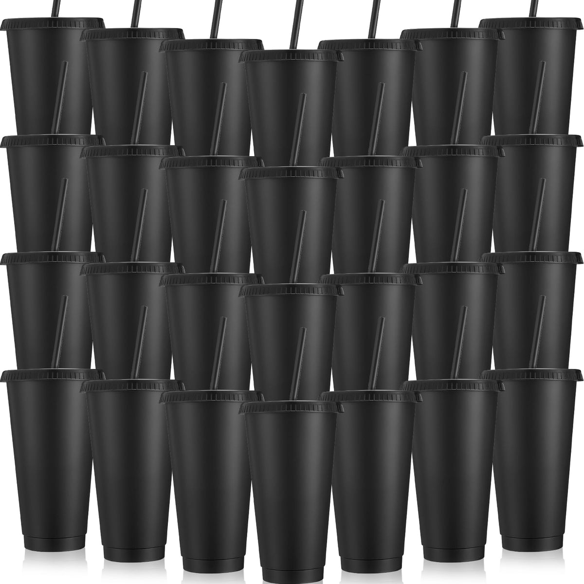 Honeydak 30-pack tumbler with black lid and straw for daily use