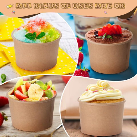 Honeydak disposable dessert cups brown kraft paper for versatile party treats