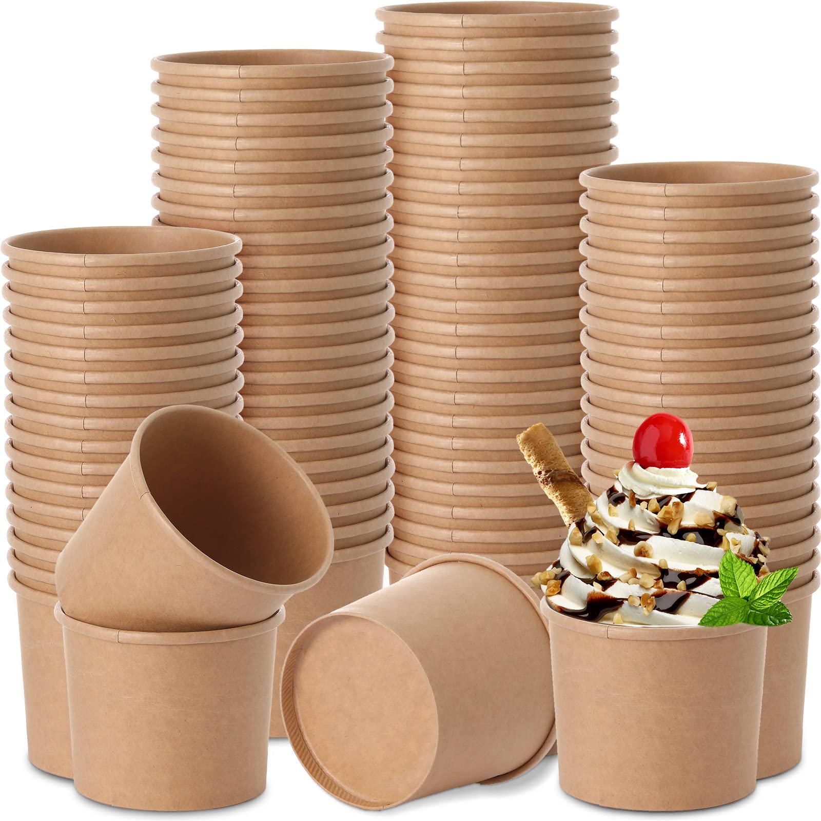 Honeydak 12 oz ice cream cups front view pack for easy dessert service