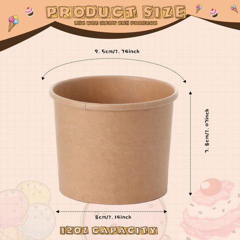 Honeydak 12 oz ice cream cups stackable design for quick refills