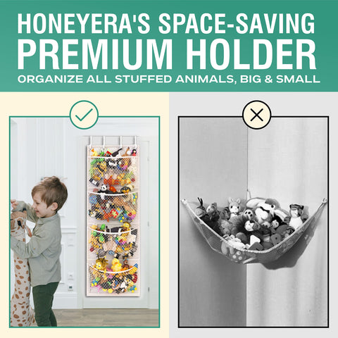 Honeyera door hanger with four hooks saves floor space and organizes toys