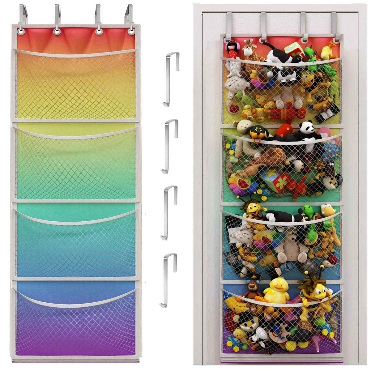 Honeyera over door organizer for toys keeps stuffed animals neatly accessible