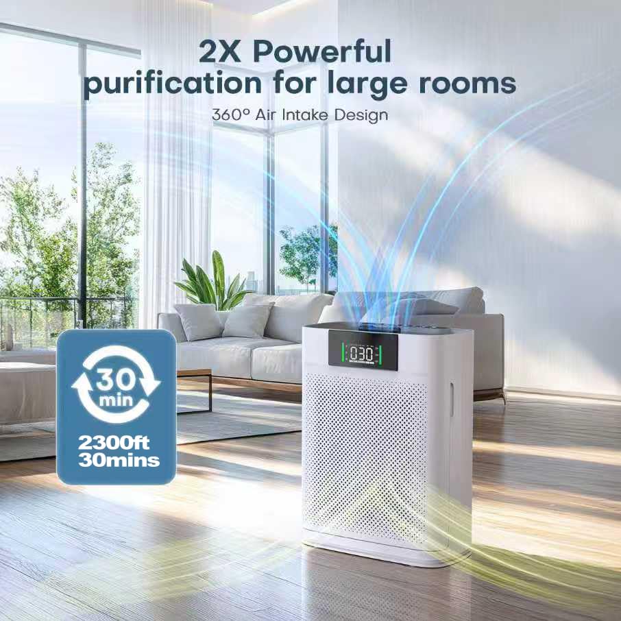 Honeyuan air purifier packaging includes filters and power adapter