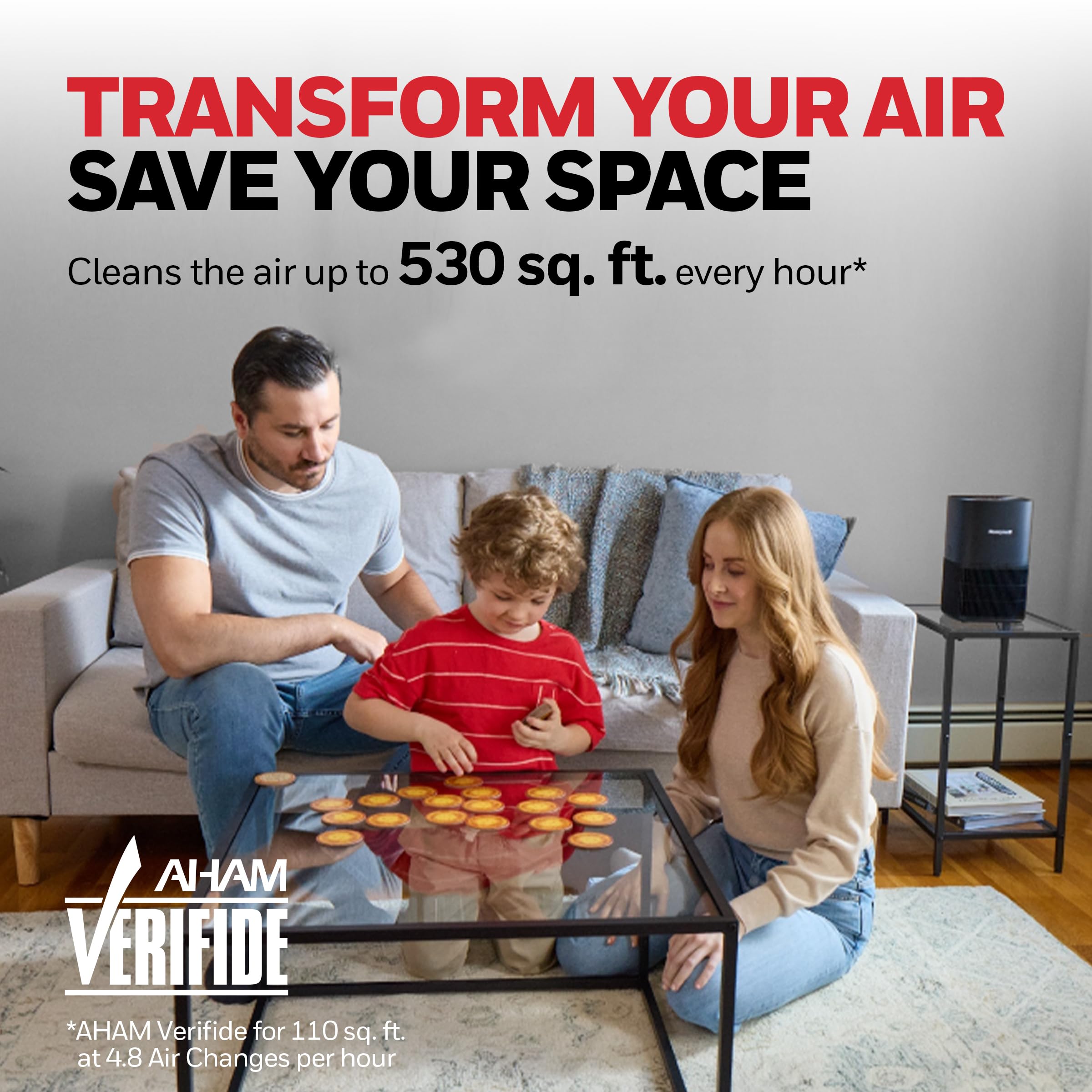 Honeywell Allergen Plus AHAM-certified performance label
