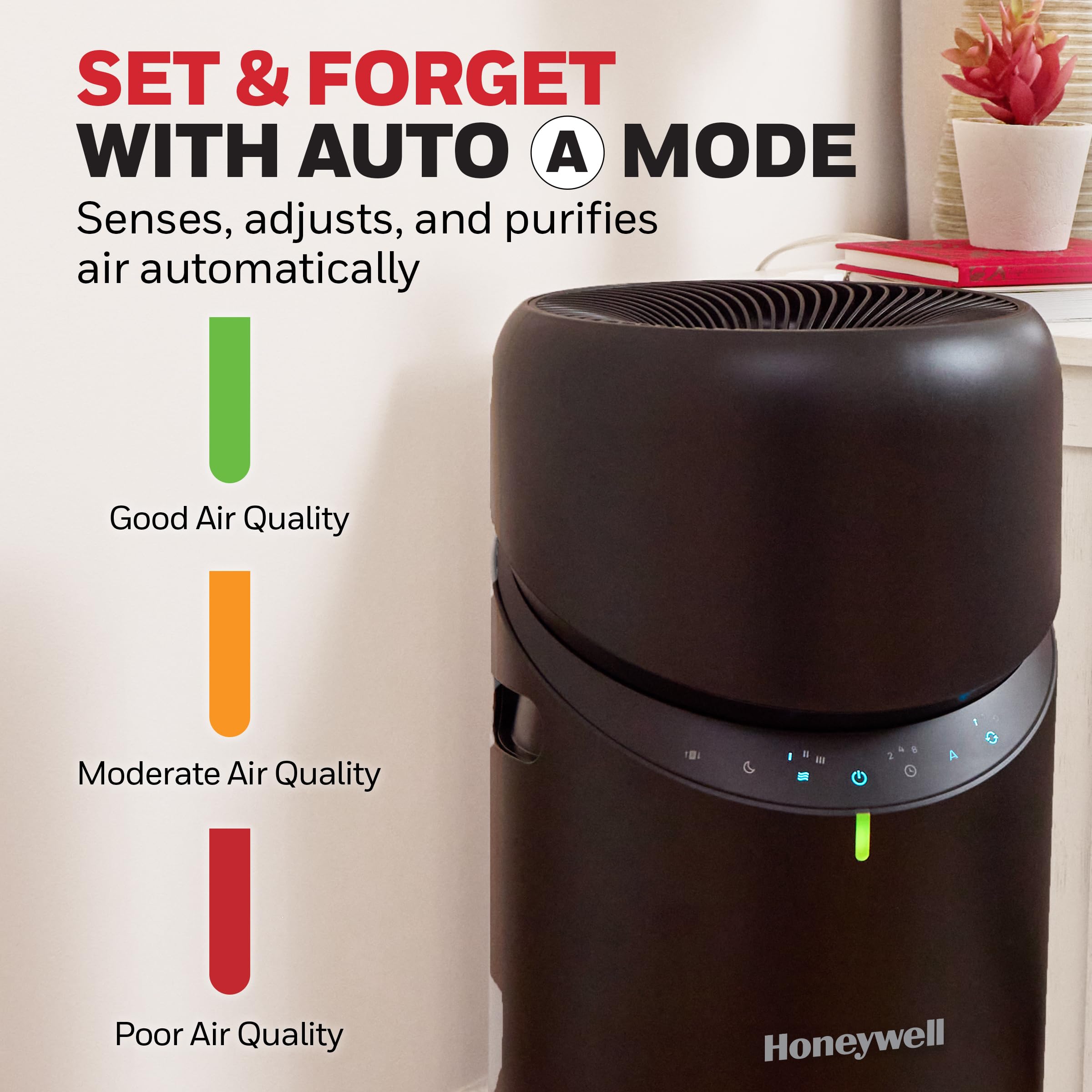 Honeywell Allergen Plus quiet operation suitable for bedrooms and offices.