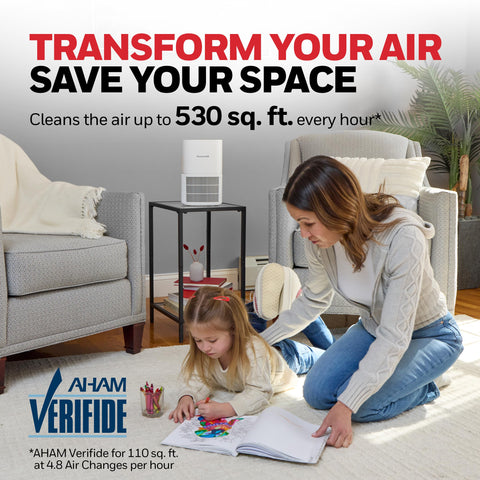 Honeywell Allergen Plus cleaner air in a 530 sq ft room coverage.