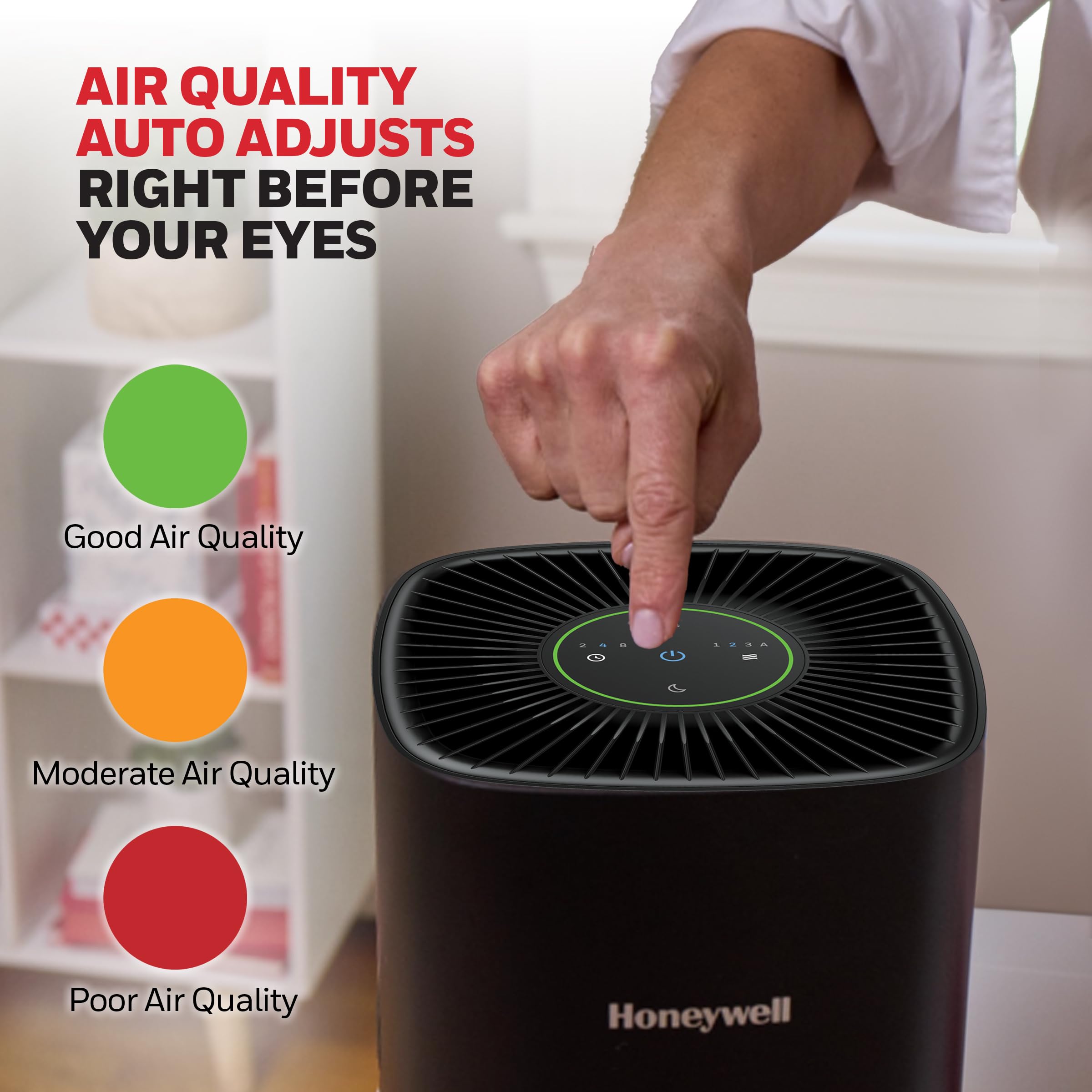 Honeywell Allergen Plus Sleep Mode display for quiet nighttime use