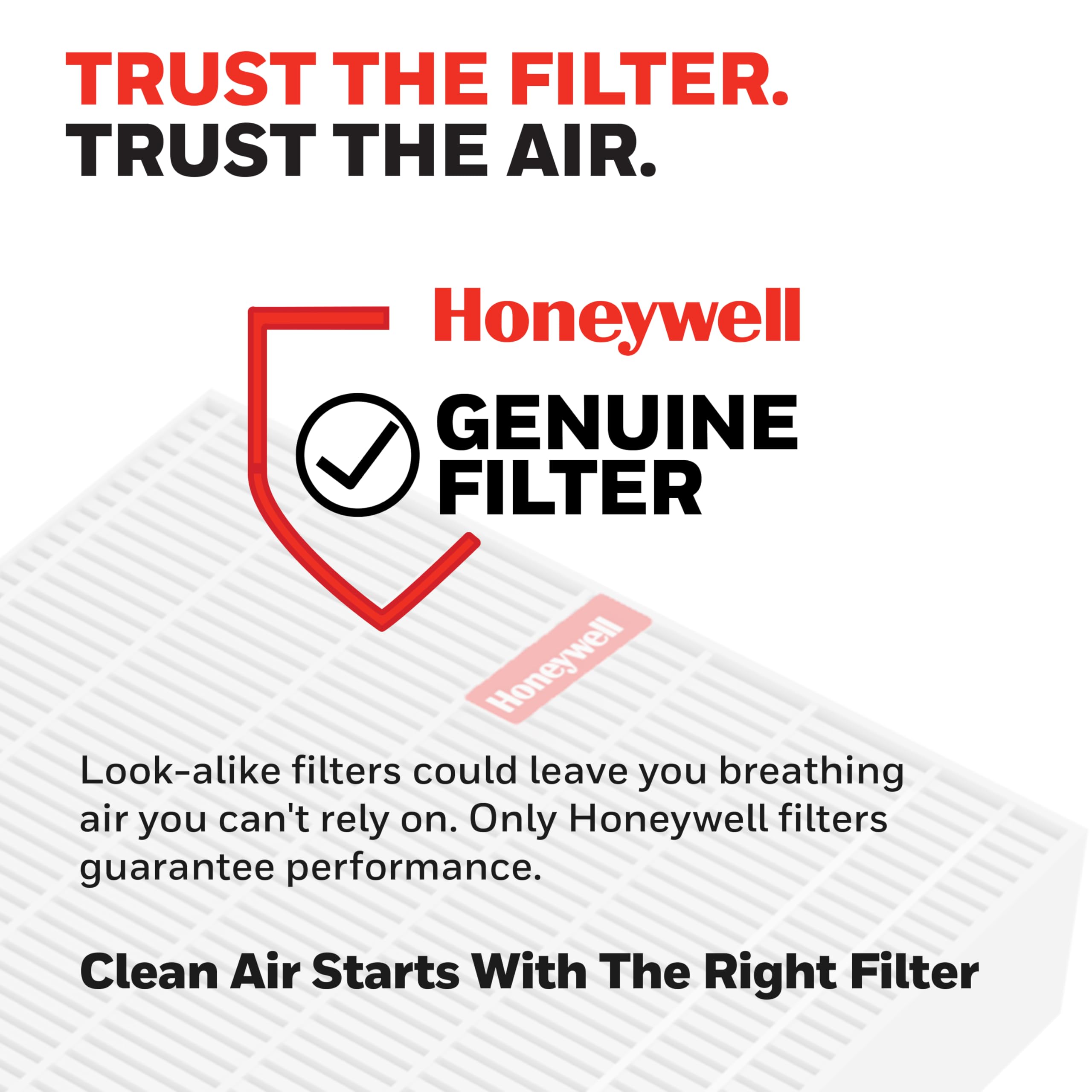Honeywell carbon pre-filter close-up showing activated carbon material.