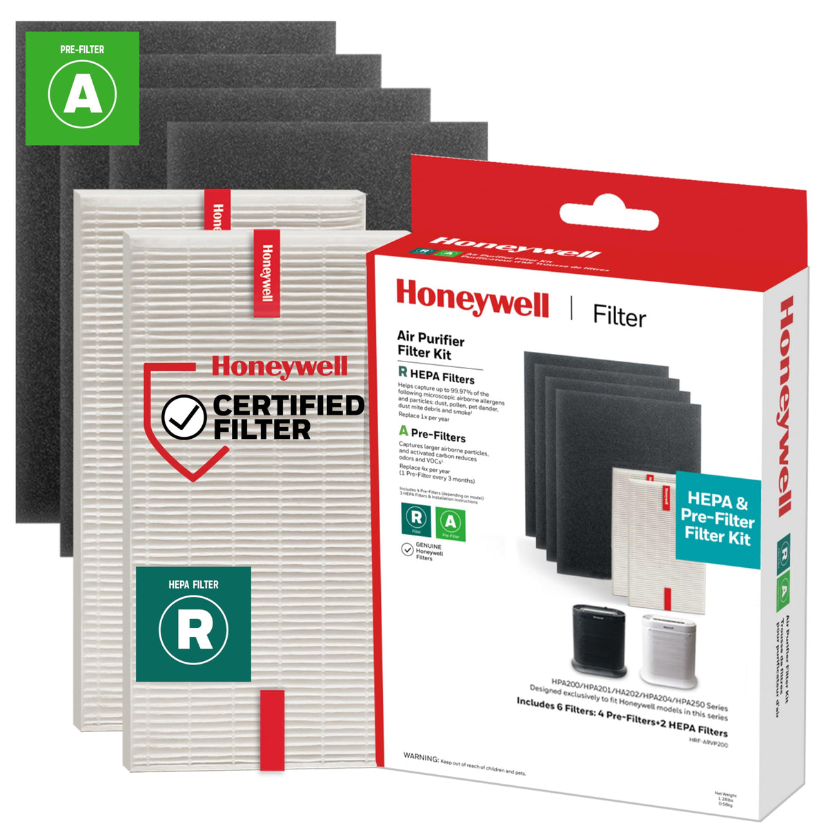 Honeywell filter kit for HPA200 and HPA5200 provides a full year of replacements for fresh air