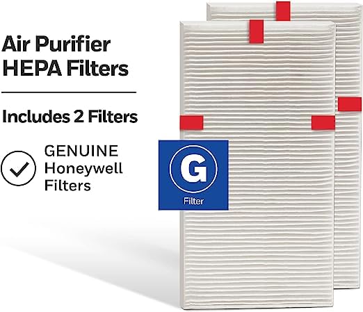 Honeywell HEPA Filter G targets smoke, pollen, and pet dander for fresher spaces.