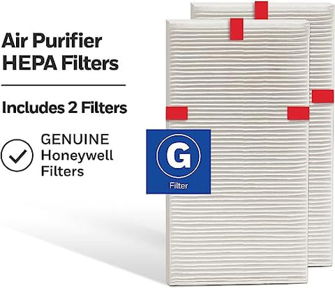 Honeywell HEPA Filter G targets smoke, pollen, and pet dander for fresher spaces.