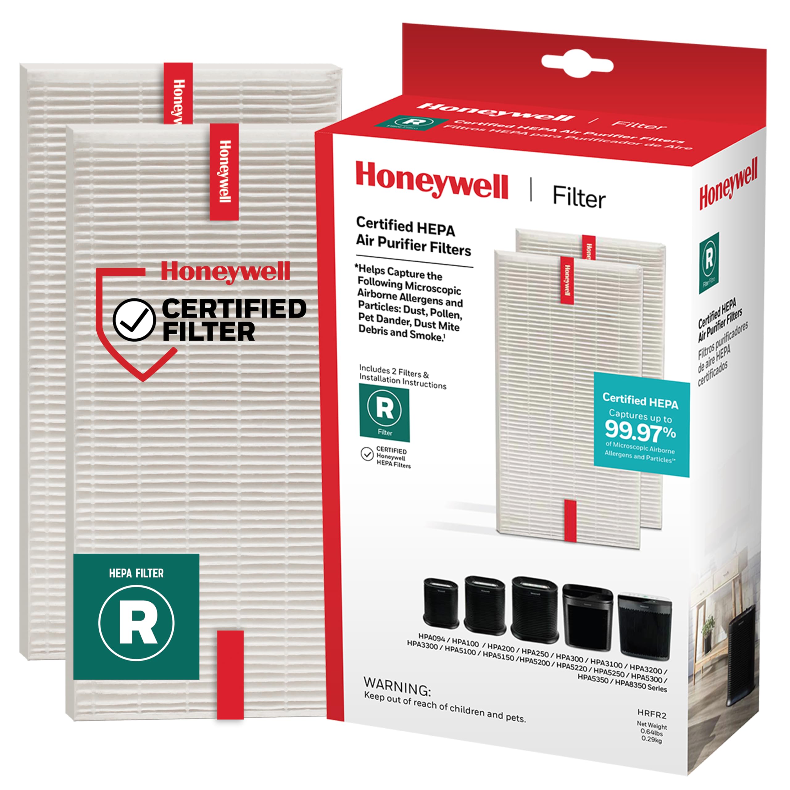 Honeywell HEPA Filter R for HPA series captures dust and smoke