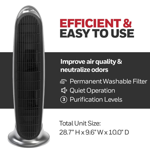 Honeywell HFD-120-Q washable filter shown for easy maintenance