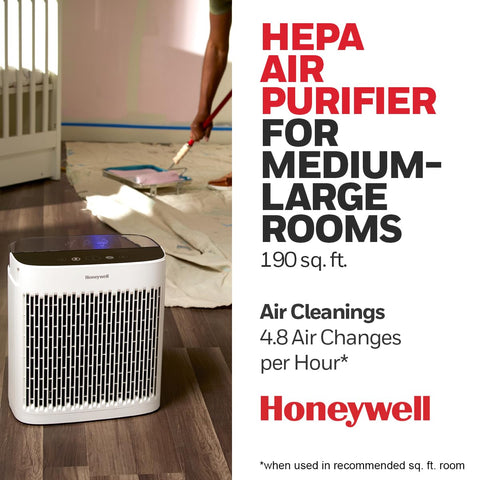 Honeywell HPA5100W in-room usage demonstrates efficient air cleaning.