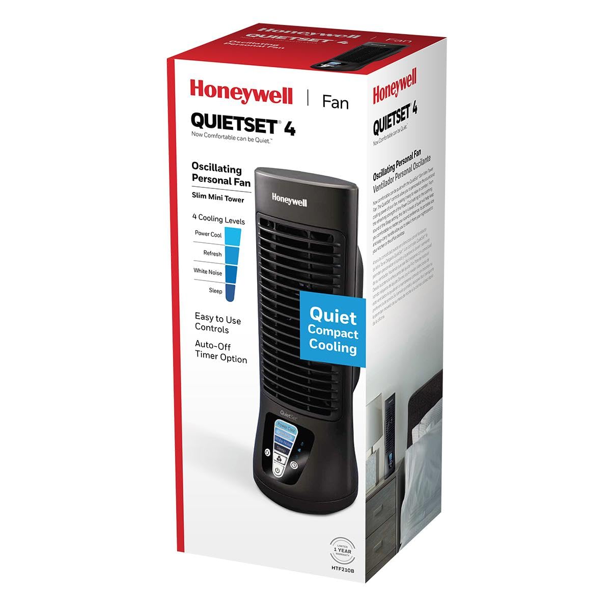 Bedroom setup with Honeywell QuietSet for quiet operation