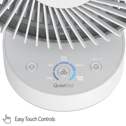 Honeywell QuietSet 5 oscillating table fan removable grill for easy cleaning