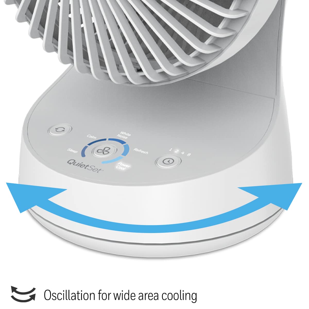 Honeywell QuietSet 5 oscillating table fan sturdy base on a desk