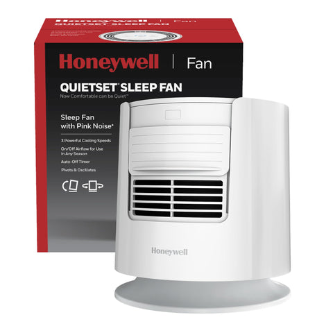 Honeywell QuietSet Sleep Fan top panel with easy tap controls for quick night adjustments.