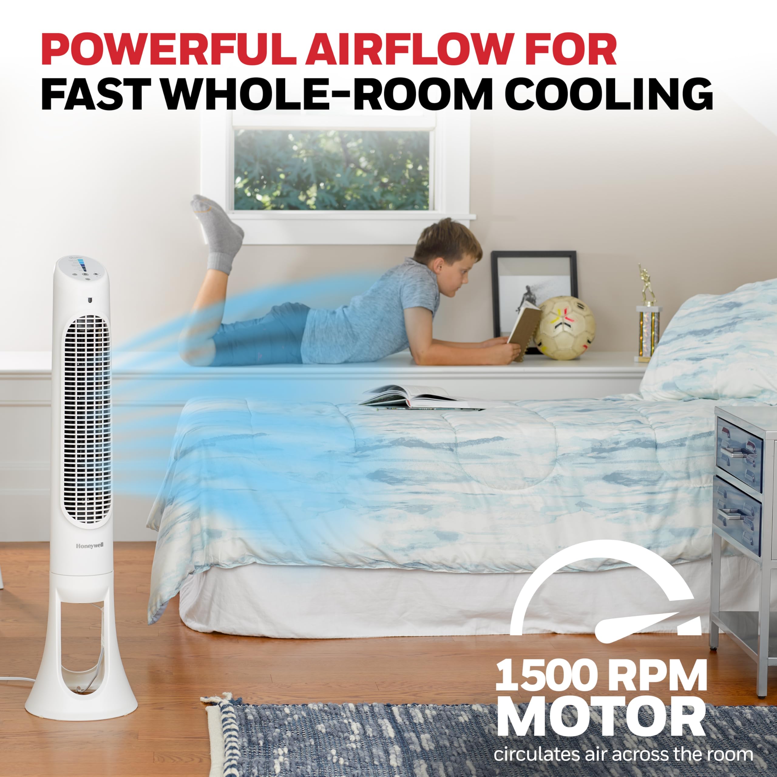 Honeywell QuietSet Tower Fan dim lights reduce brightness after 15 seconds
