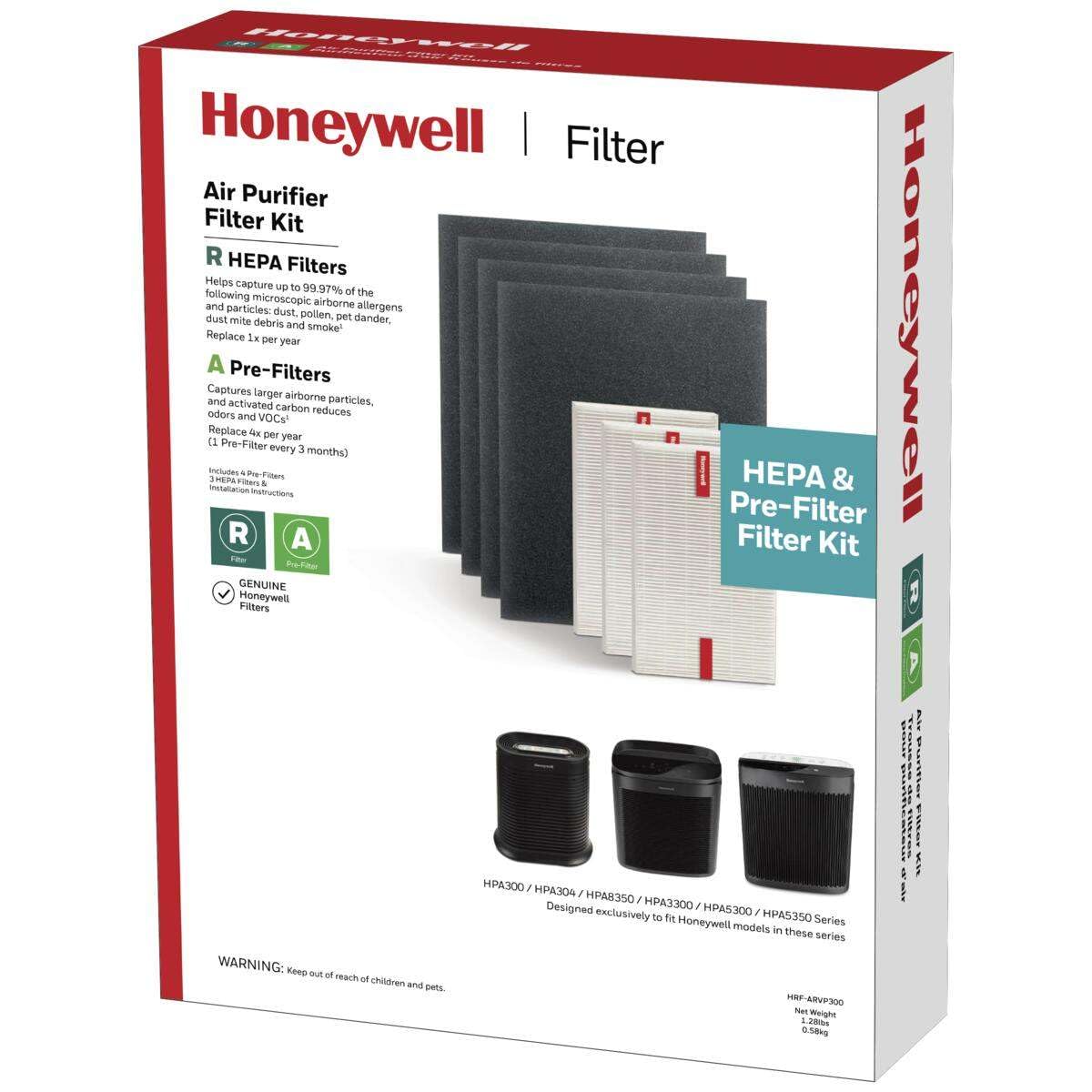 Office setup with Honeywell purifier benefiting from new filters.