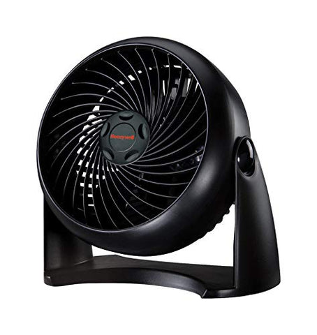 Honeywell TurboForce 9-inch air circulator on desk delivers customizable airflow.