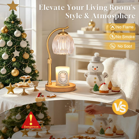 Hong-in adjustable-height candle warmer demonstrates versatile size compatibility and stylish display.