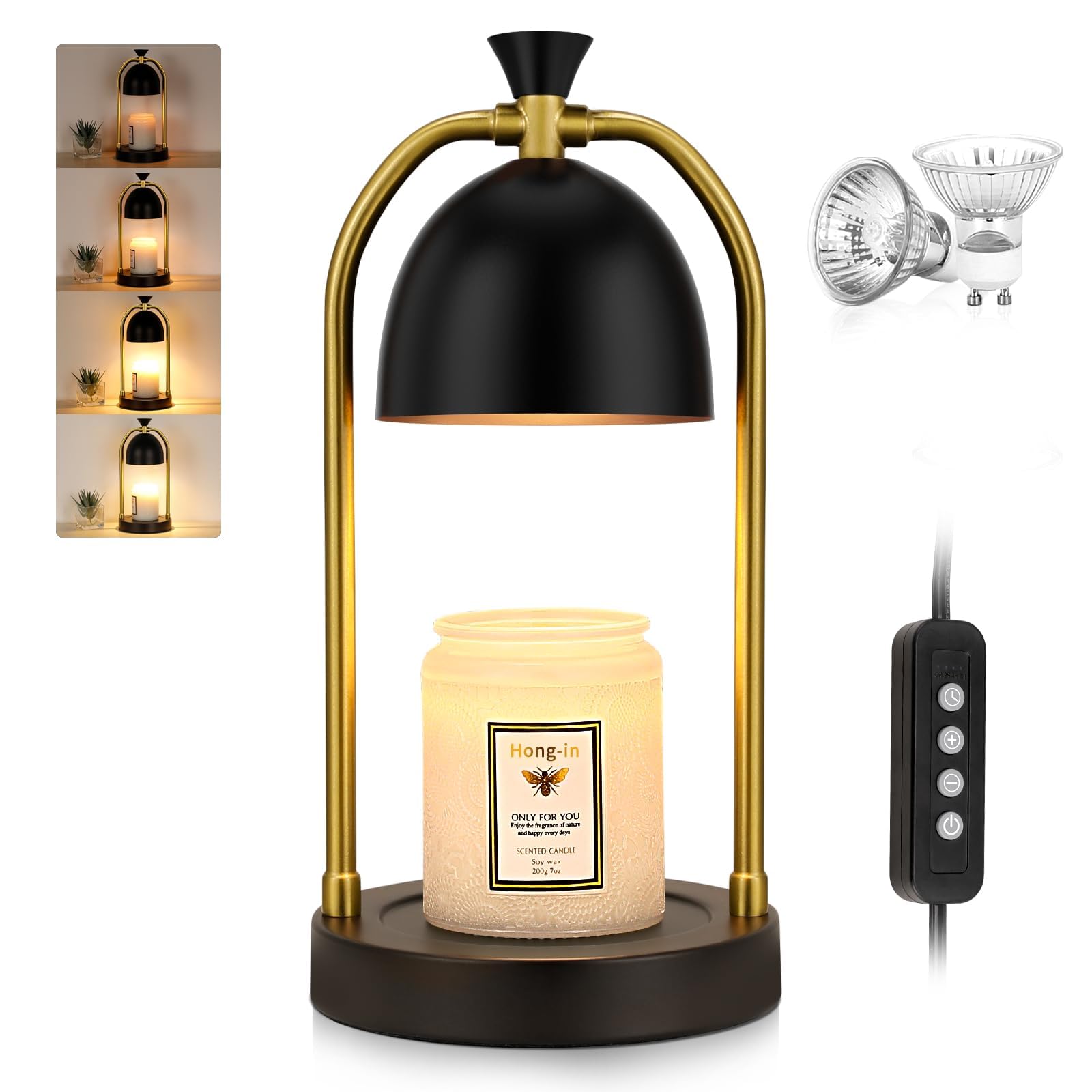 Hong-in candle warmer lamp modern black design fits any decor style.
