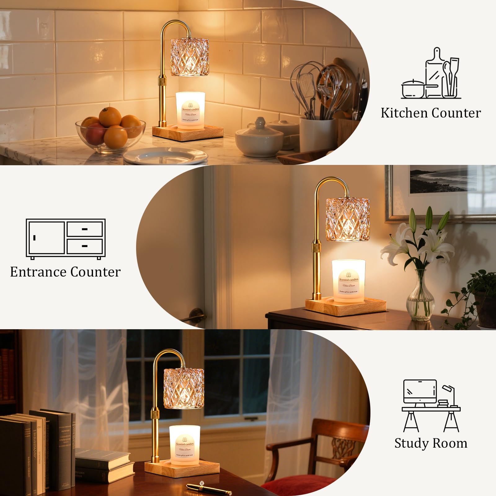 Hong-in candle warmer compatible with melts and jars for versatile use.