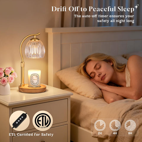 Hong-in wood base delivers sturdy support and cozy ambience.