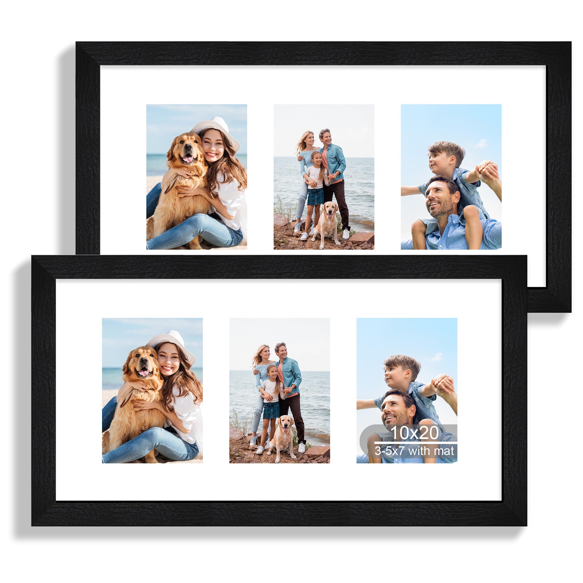 Hongkee 10x20 frame front view with rustic black wood and clear glass.