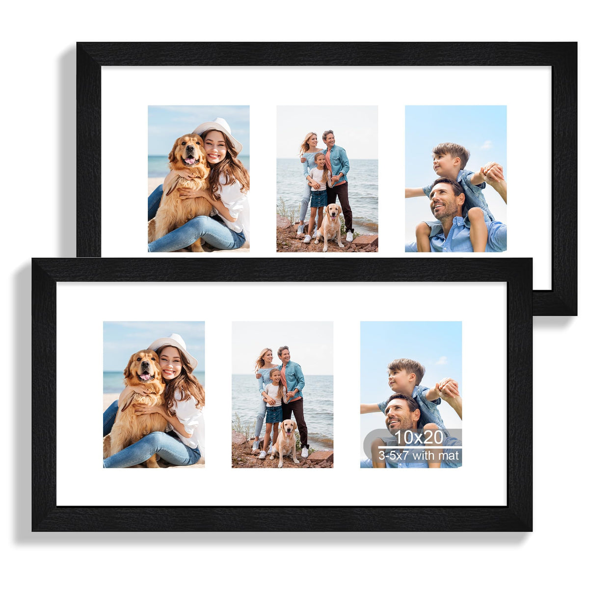 Hongkee 10x20 frame front view with rustic black wood and clear glass.