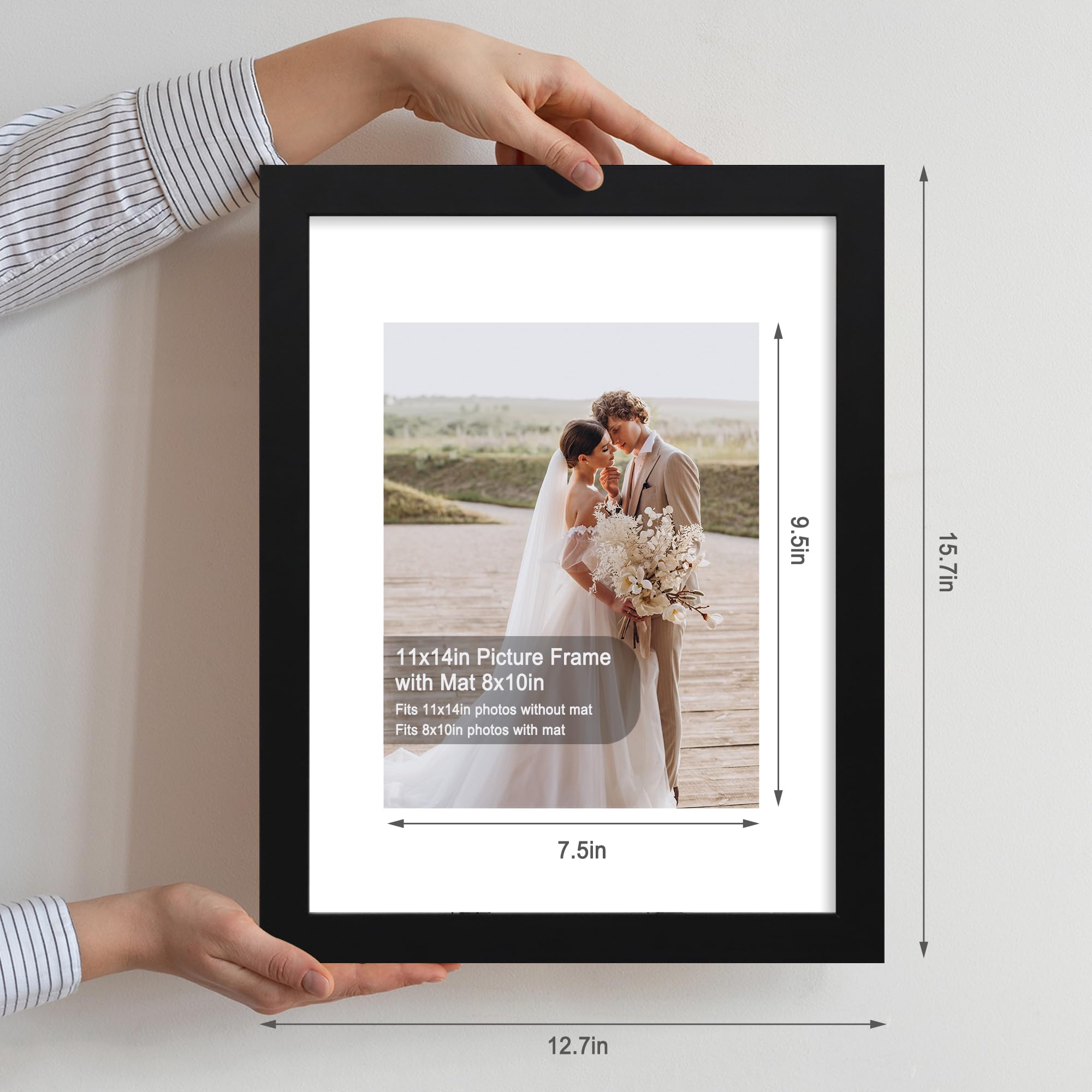 Hongkee 11x14 poster frame with mat-friendly design for 8x10 photos.